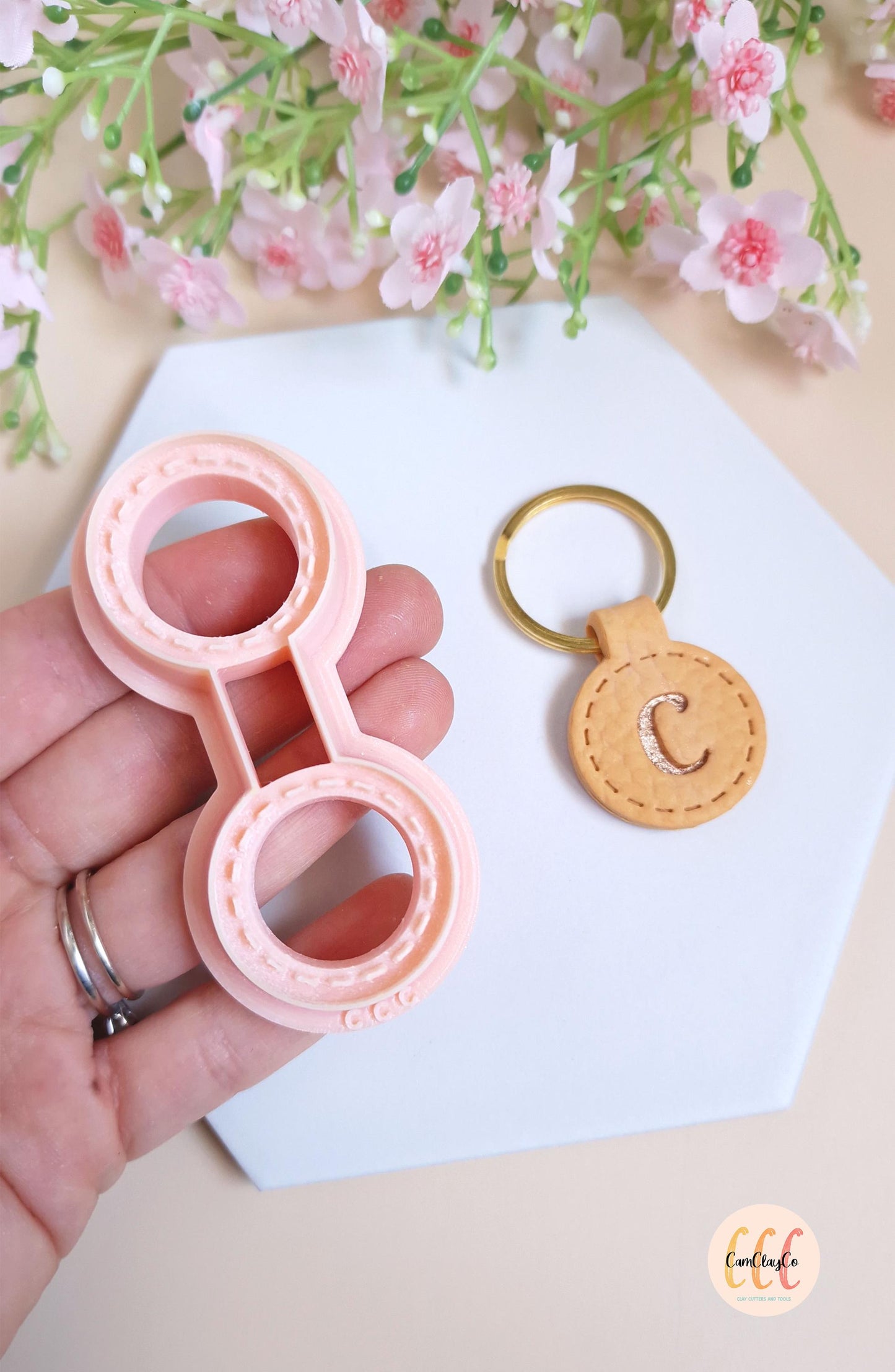 Emporte-pièce 3D porte-clés pour les créations en argile polymère - Porte-clés rond