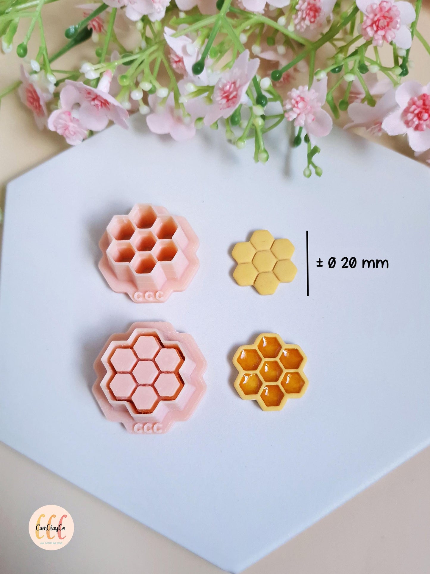 Emporte-pièces 3D en forme de nid d'abeille rond pour la fabrication de bijoux en argile polymère