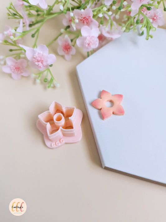 Emporte-pièce 3D en forme de fleur de cerisier pour la fabrication de bijoux en argile polymère, créoles interchangeables, pampilles