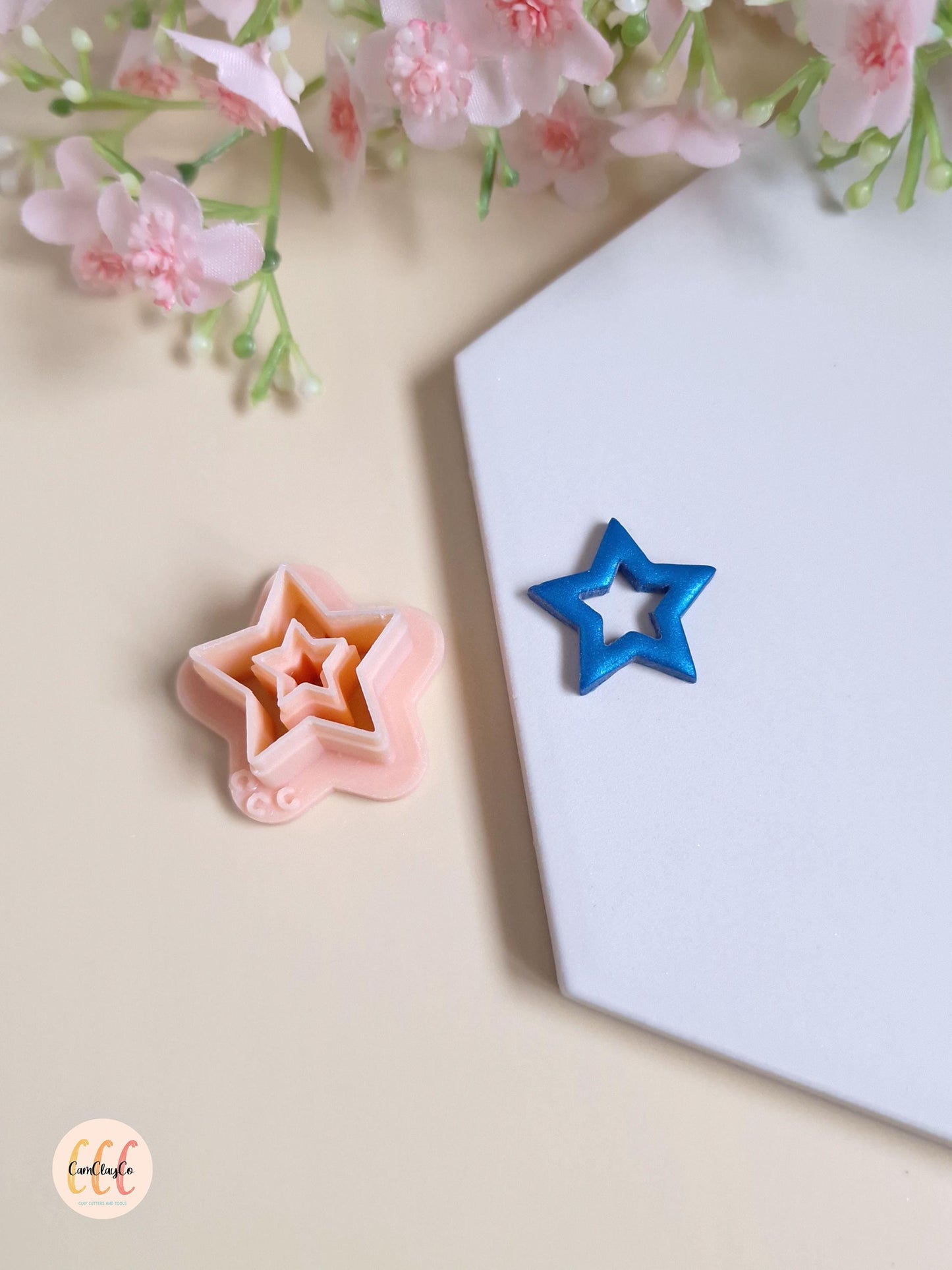 3D Hollow Star Cookie Cutter for Polymer Clay Jewelry Making, Interchangeable Hoop Earring Tassel