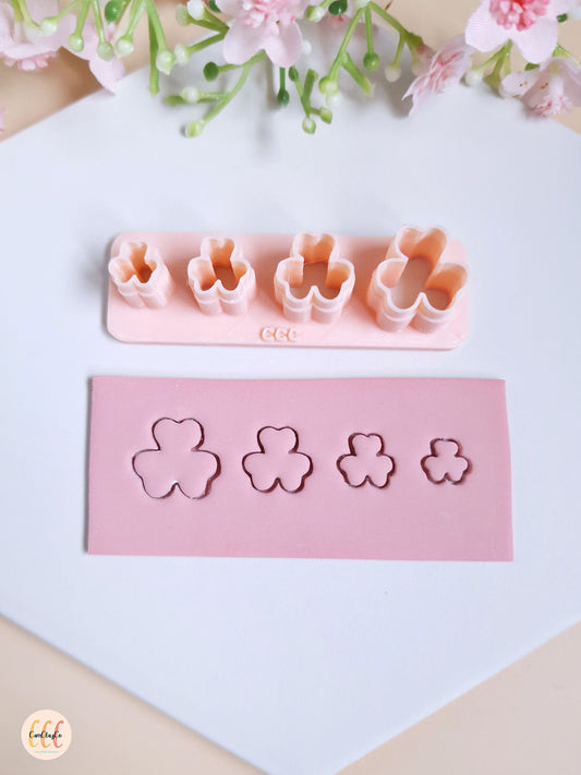 Emporte-pièce 3D en forme de pétales pour la fabrication de bijoux en argile polymère - Set pétales 4 tailles 01