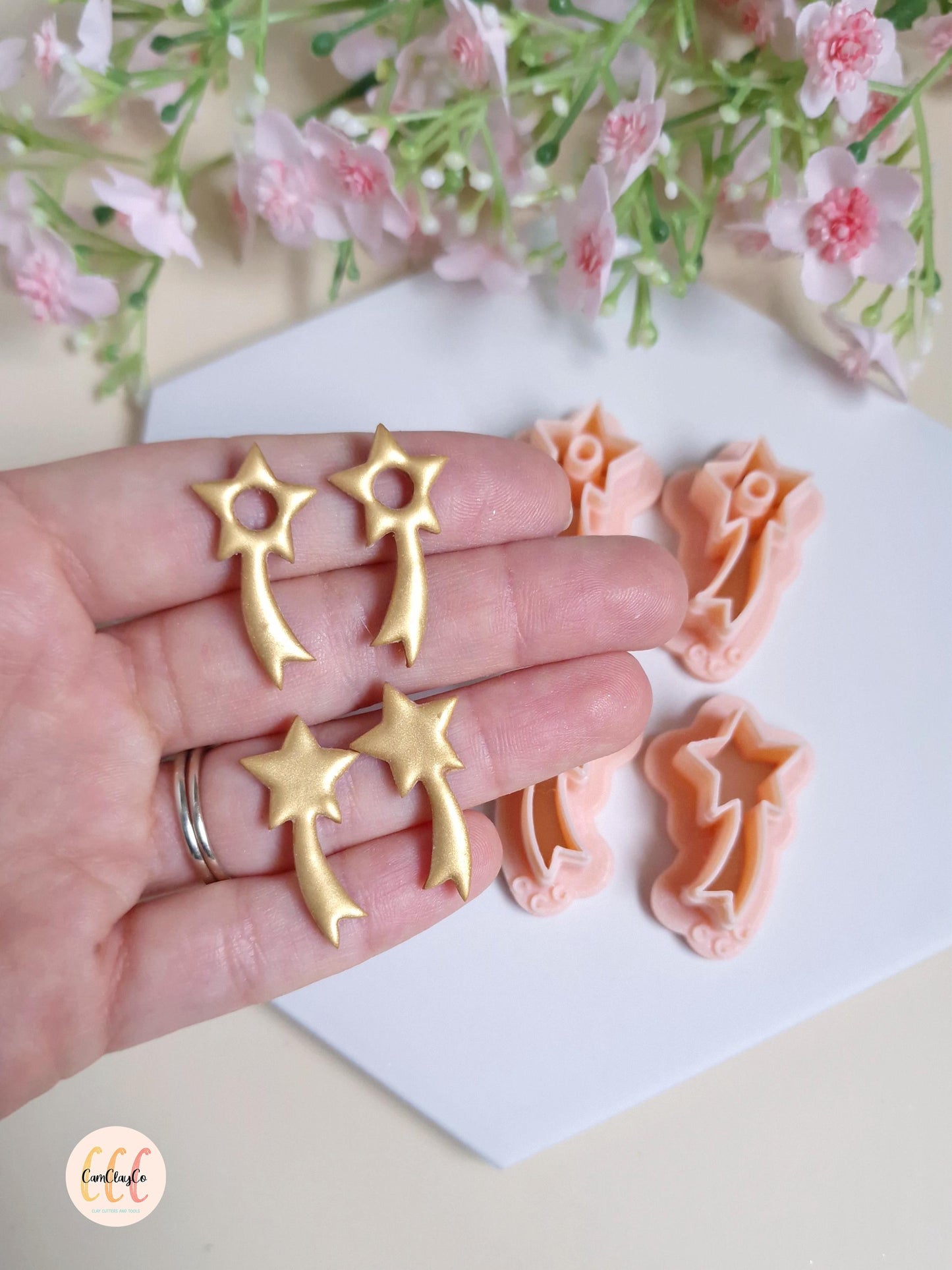 Emporte-pièces 3D en forme d'étoiles filantes pour la fabrication de bijoux en argile polymère, pampilles pour créoles interchangeables