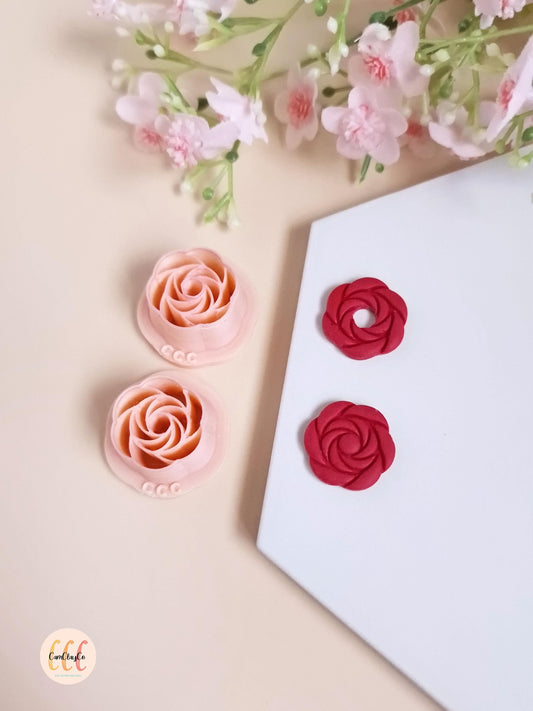 Emporte-pièces 3D en forme de roses pour la fabrication de bijoux en argile polymère, créoles interchangeables, pampilles