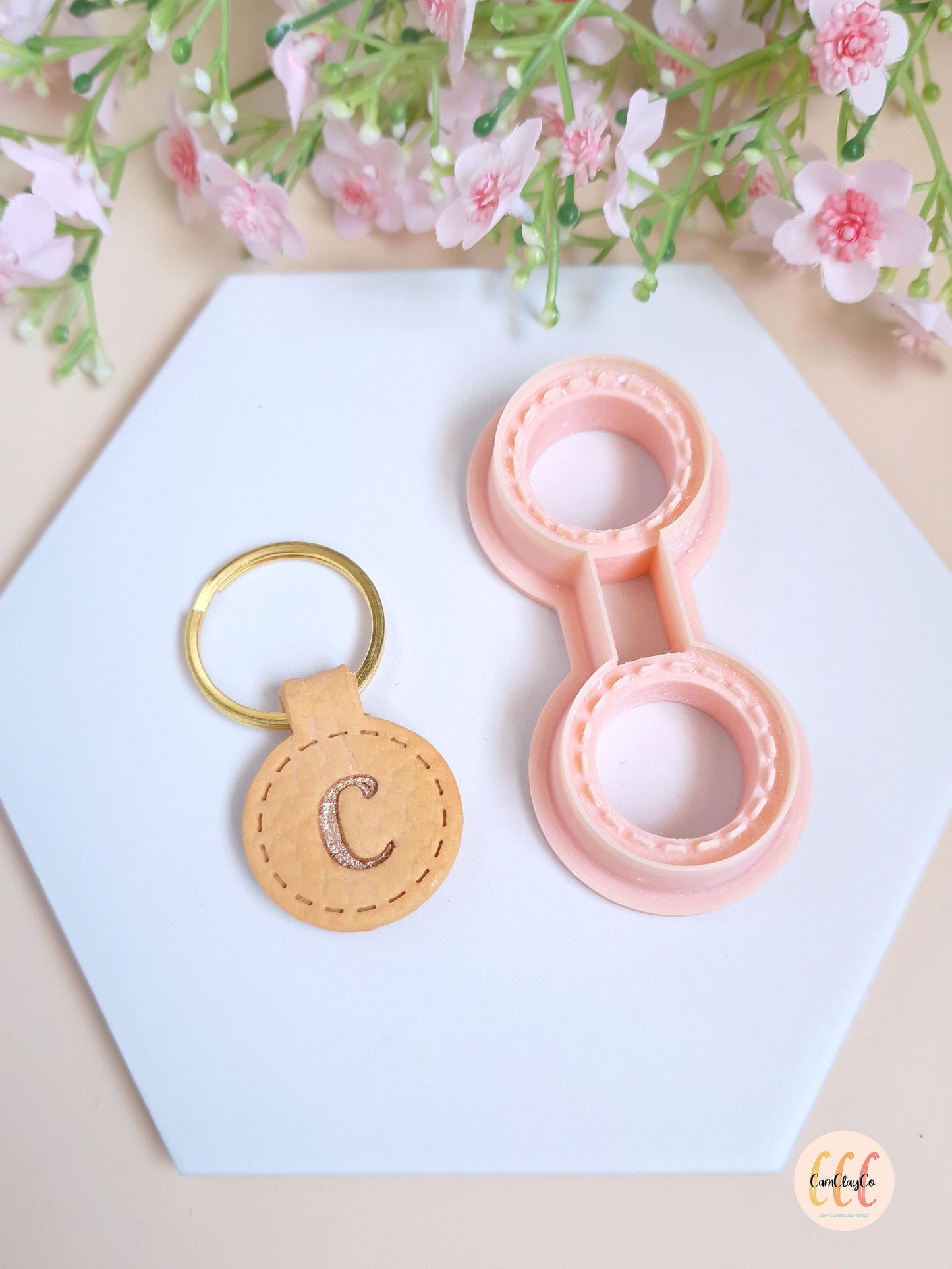 Emporte-pièce 3D porte-clés pour les créations en argile polymère - Porte-clés rond