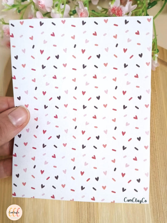 Feuille de transfert soluble à l'eau pour la fabrication de bijoux en argile polymère, Saint-Valentin - VD004