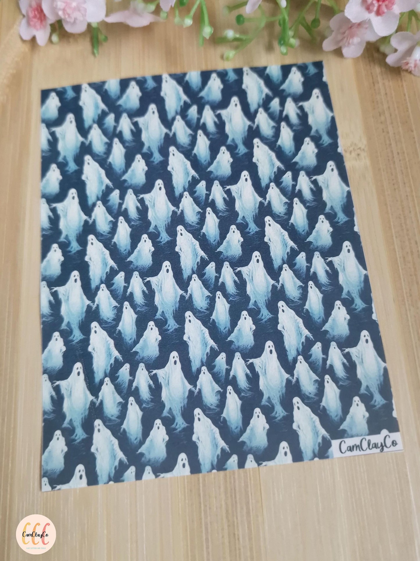 Feuille de transfert soluble à l'eau pour la fabrication de bijoux en argile polymère - Fantômes 01