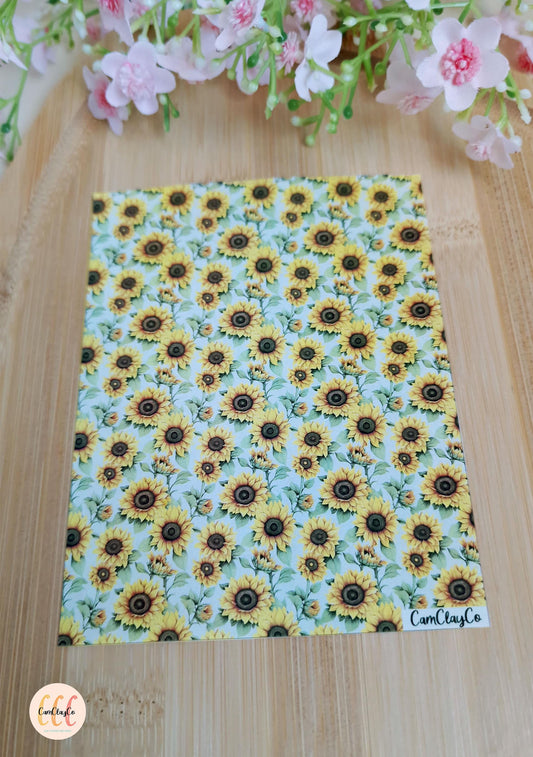 Feuille de transfert soluble à l'eau pour la fabrication de bijoux en argile polymère - Sunflowers 02