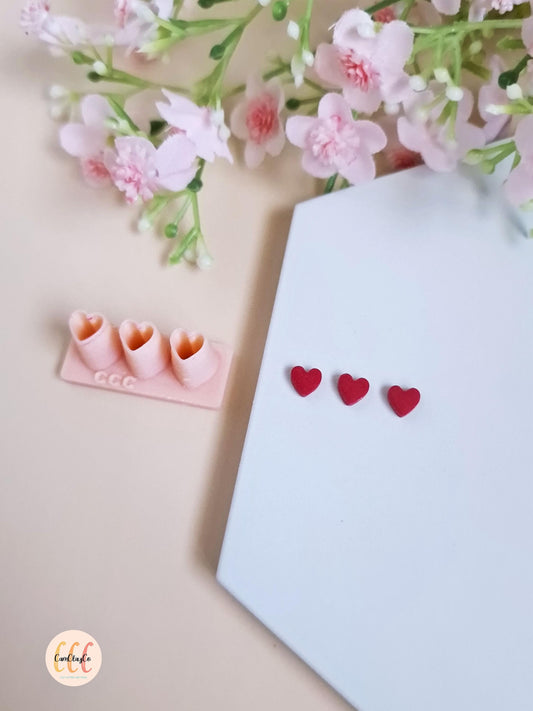 Emporte-pièce 3D en forme de trois petits cœurs pour la fabrication de bijoux en argile polymère