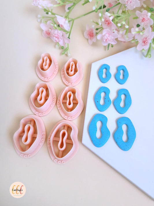 Emporte-pièces forme irrégulière pour la fabrication de bijoux en argile polymère, créoles interchangeables, pampilles - FO02