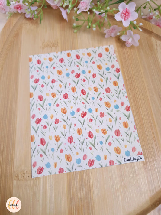 Feuille de transfert soluble à l'eau - Tulipes 04