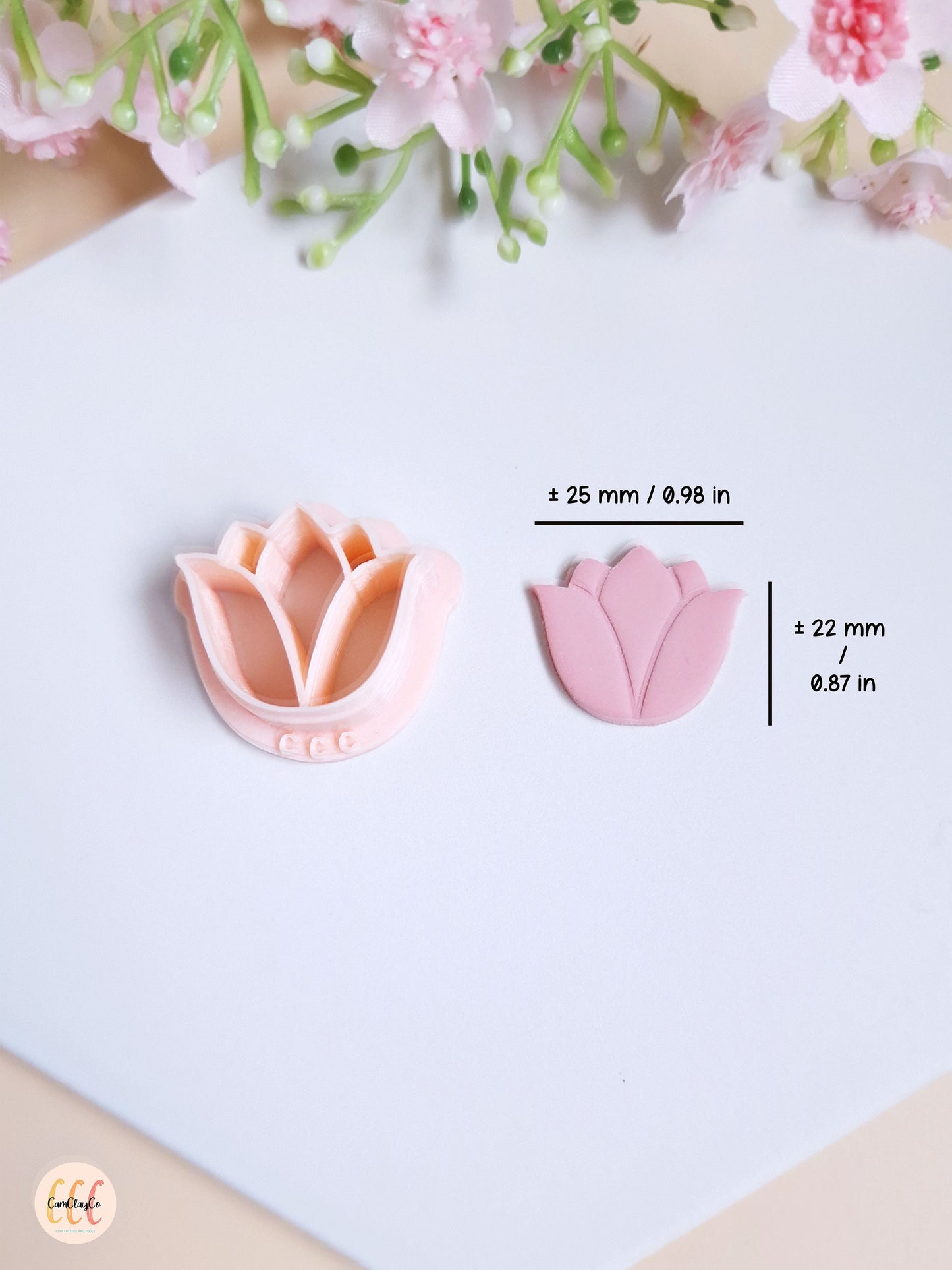 Emporte-pièce 3D en forme de tulipe pour la fabrication de bijoux en argile polymère