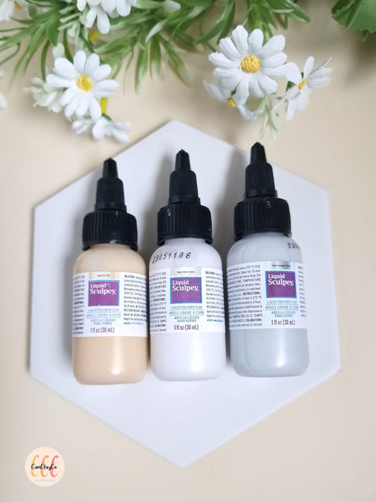 Argile liquide à cuire - 3 flacons - Couleurs métallisées - Gold Pearl Silver