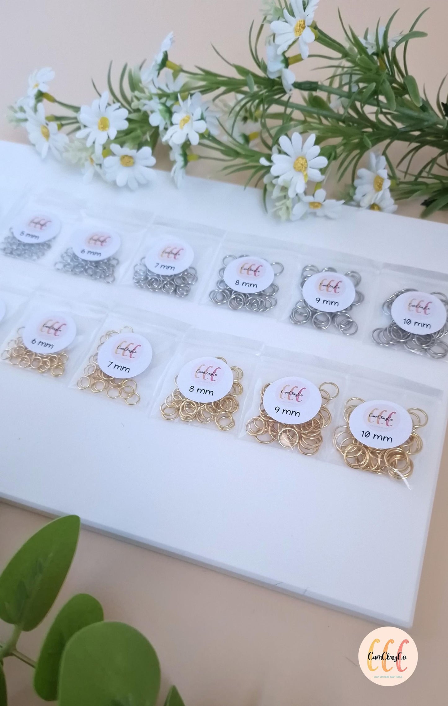 Anneaux de jonction en acier inoxydable, doré et argenté, différents diamètres - 40 pièces