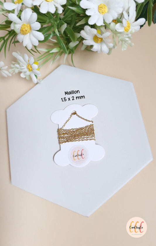 Chaîne en acier inoxydable doré et argenté, 1 mètre - Accessoires bijoux