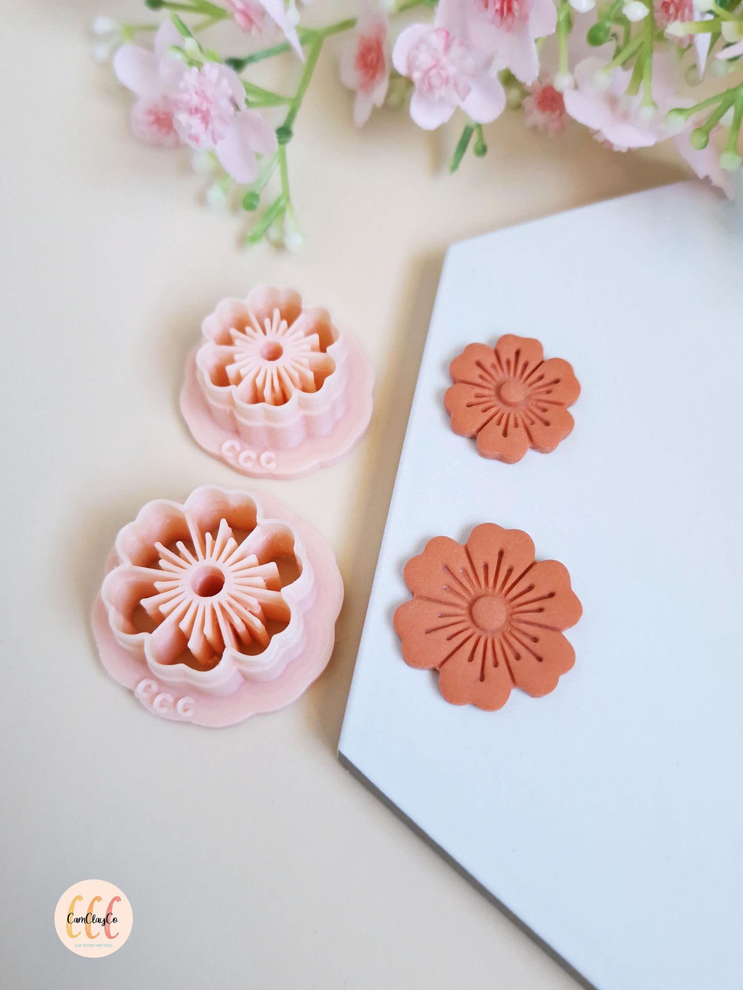 Emporte-pièces 3D fleurs à 6 pétales doubles pour la fabrication de bijoux en argile polymère, créoles interchangeables, pampilles