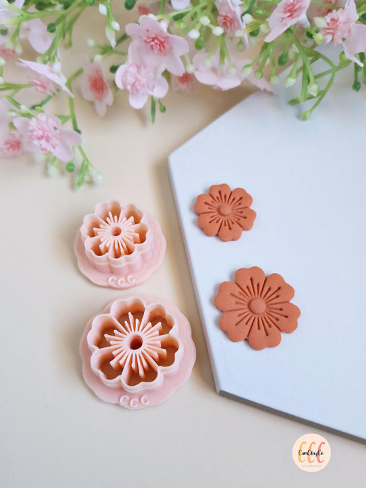 Emporte-pièces 3D fleurs à 6 pétales doubles pour la fabrication de bijoux en argile polymère, créoles interchangeables, pampilles