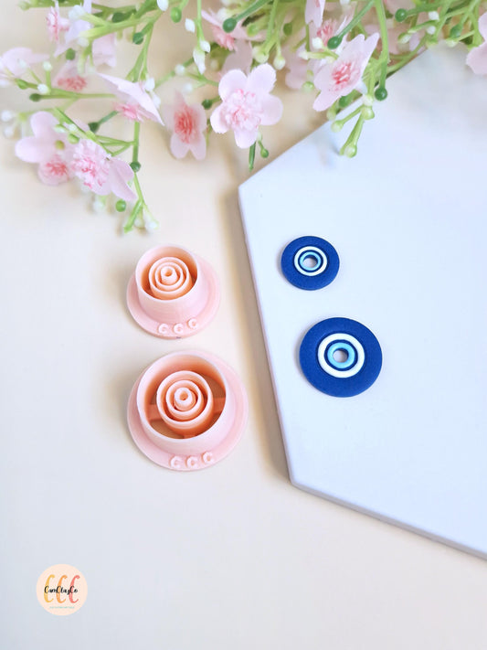 Emporte-pièces 3D en forme de mauvais œil, evil eye, pour la fabrication de bijoux en argile polymère, pampilles créoles interchangeables