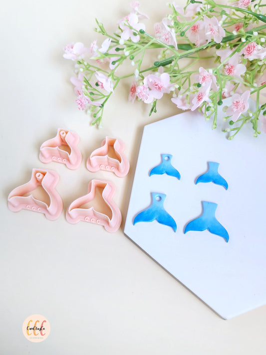 Emporte-pièces 3D forme de queues de baleine pour la fabrication de bijoux en argile polymère, créoles interchangeables, pampilles