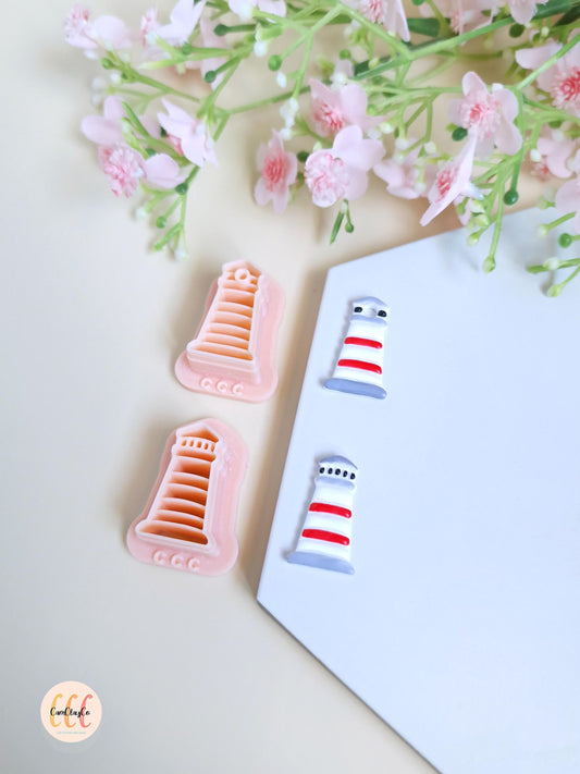 Emporte-pièce 3D forme de phare pour la fabrication de bijoux en argile polymère, créoles interchangeables, pampilles