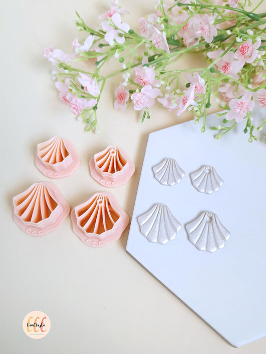 Emporte-pièce 3D forme de coquillage géométrique pour la fabrication de bijoux en argile polymère, créoles interchangeables, pampilles