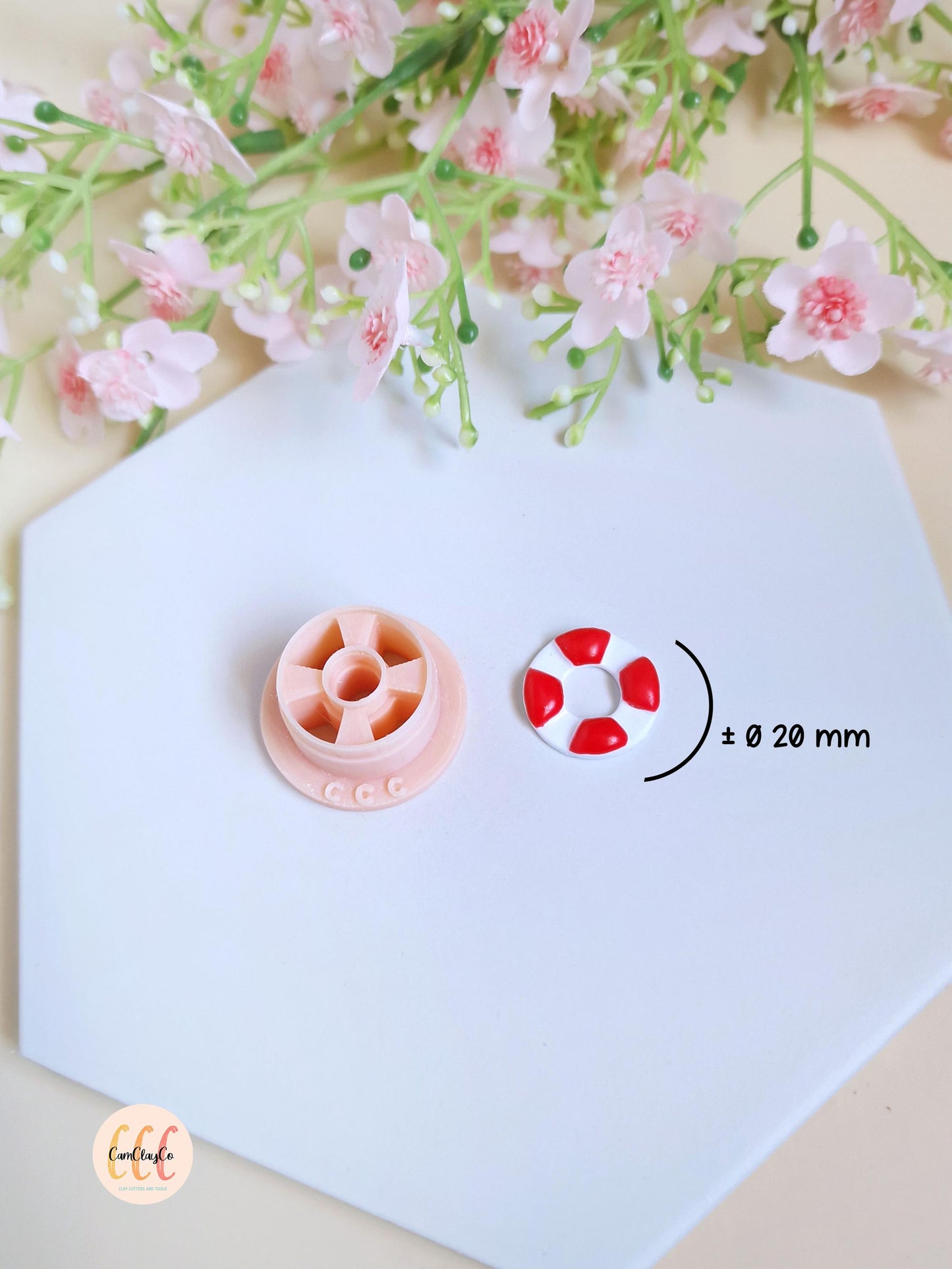 Emporte-pièce 3D forme de bouée de sauvetage pour la fabrication de bijoux en argile polymère, créoles interchangeables, pampilles