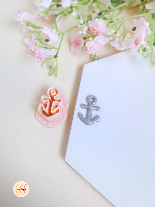 Emporte-pièce 3D forme d'ancre marine pour la fabrication de bijoux en argile polymère, créoles interchangeables, pampilles