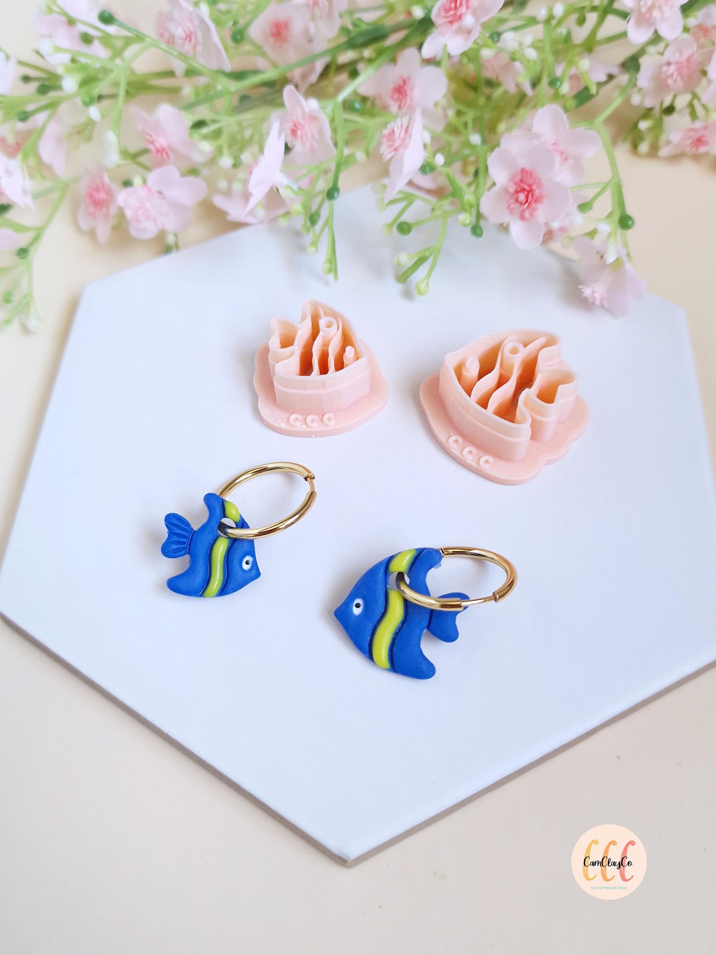 Emporte-pièces 3D forme de poissons pour la fabrication de bijoux en argile polymère, créoles interchangeables, pampilles