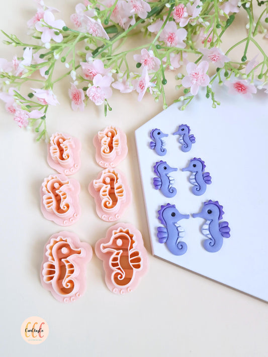 Emporte-pièces 3D forme d'hippocampes pour la fabrication de bijoux en argile polymère