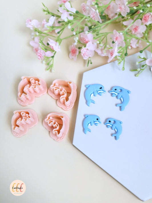 Emporte-pièces 3D forme de dauphins pour la fabrication de bijoux en argile polymère, créoles interchangeables, pampilles