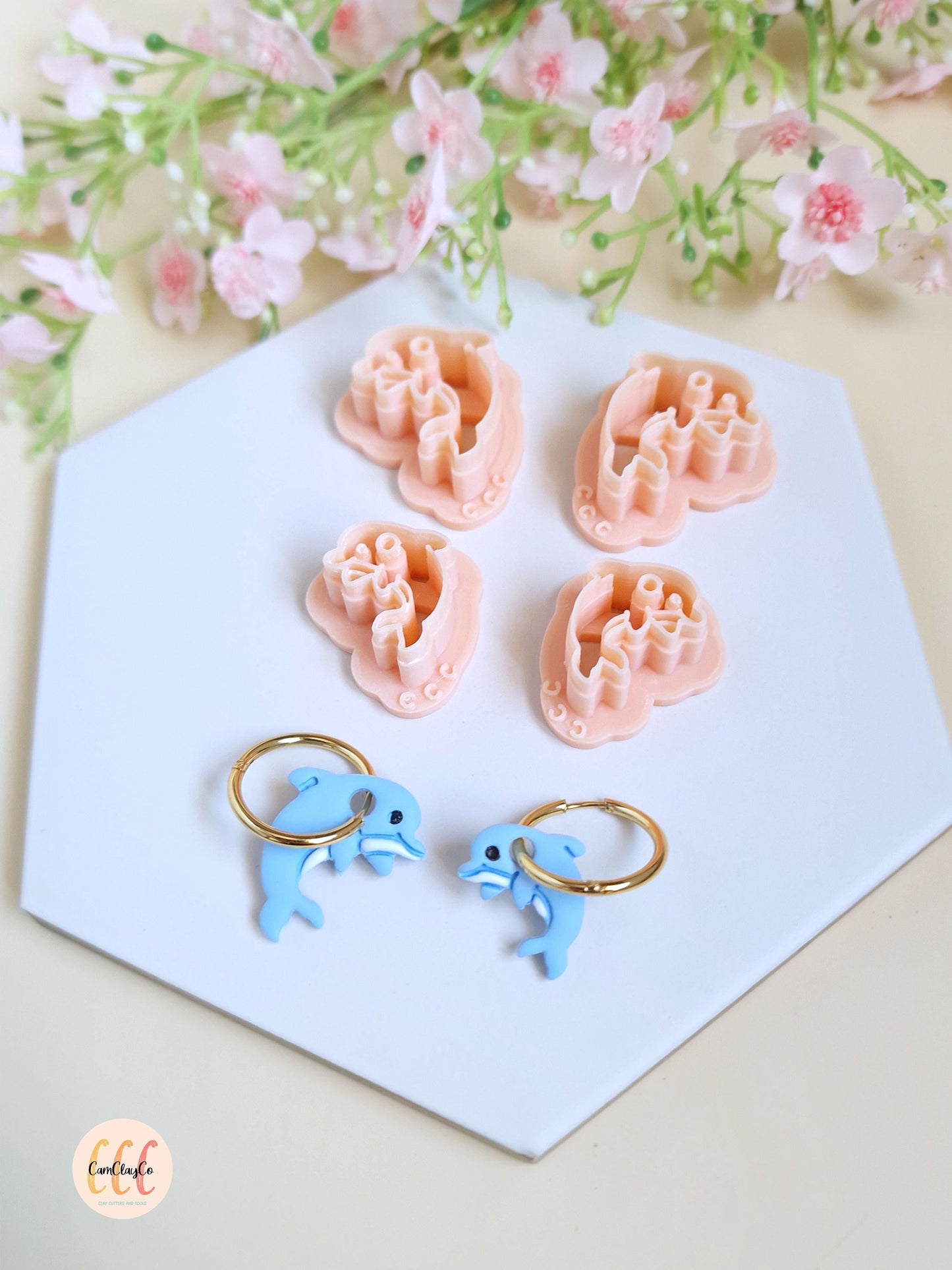 Emporte-pièces 3D forme de dauphins pour la fabrication de bijoux en argile polymère, créoles interchangeables, pampilles