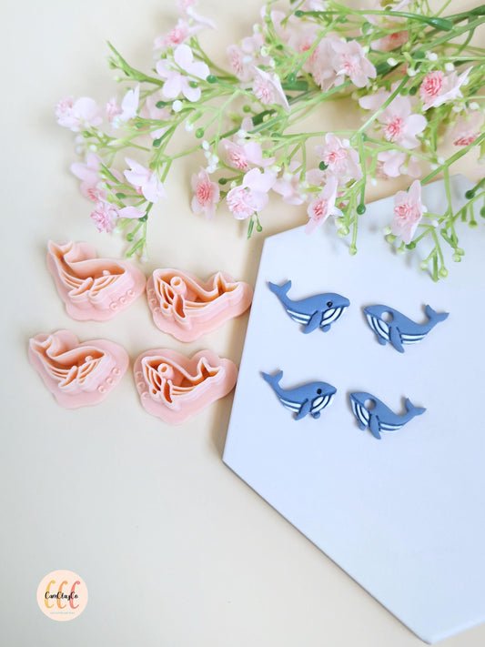 Emporte-pièces 3D forme de baleines pour la fabrication de bijoux en argile polymère, créoles interchangeables, pampilles