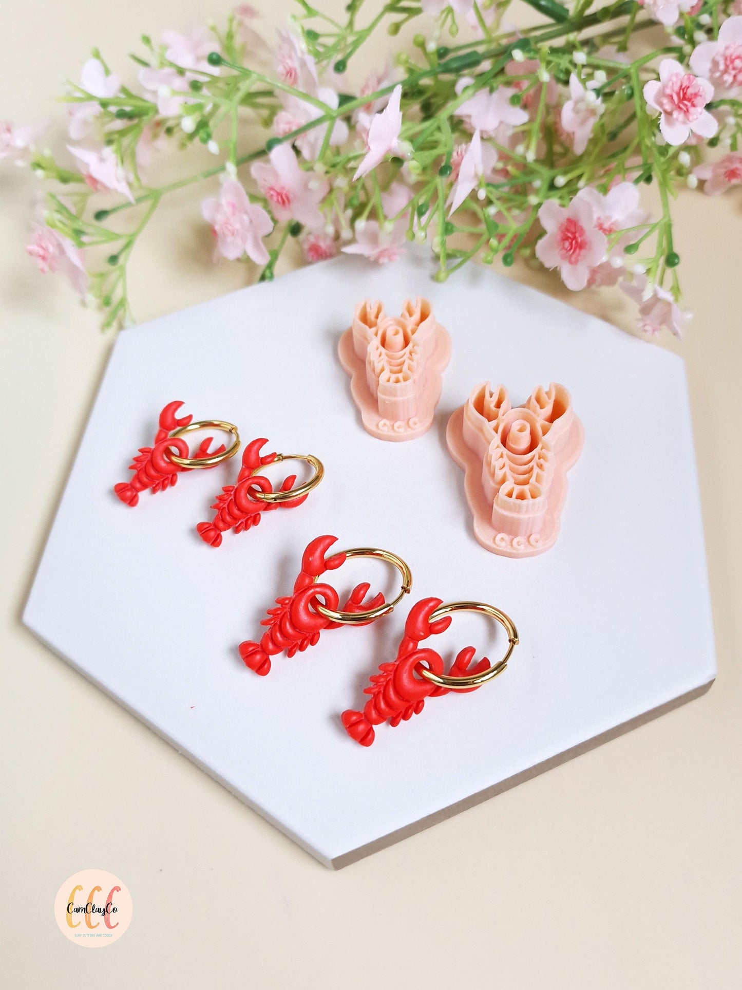 Emporte-pièce 3D forme de homard pour la fabrication de bijoux en argile polymère, créoles interchangeables, pampilles