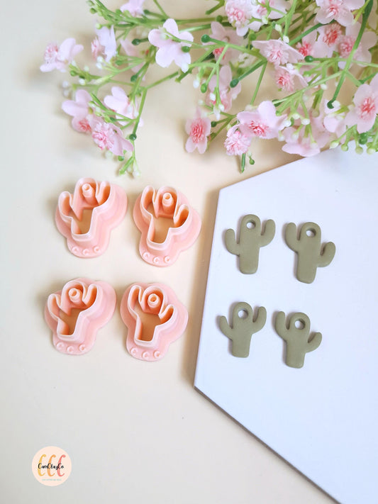 Emporte-pièces 3D cactus pour la fabrication de bijoux en argile polymère, créoles interchangeables, pampilles - Texas collection