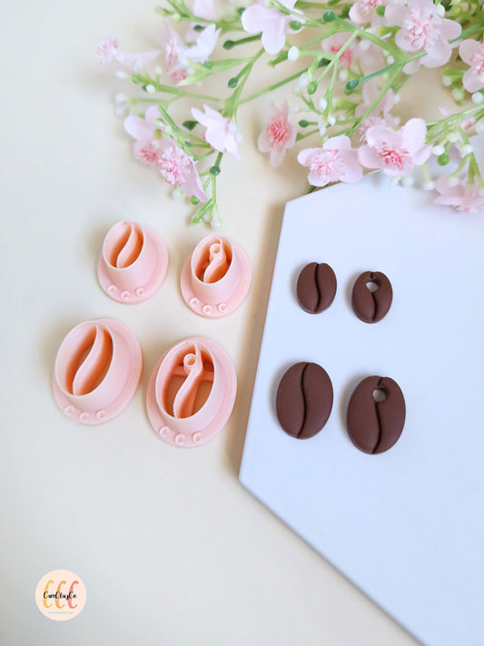 Emporte-pièces 3D en forme de grains de café pour la fabrication de bijoux en argile polymère, créoles interchangeables, pampilles