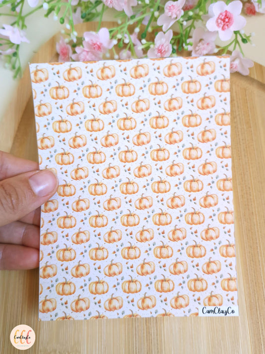 Feuille de transfert soluble à l'eau pour la fabrication de bijoux en argile polymère - Pumpkin 05