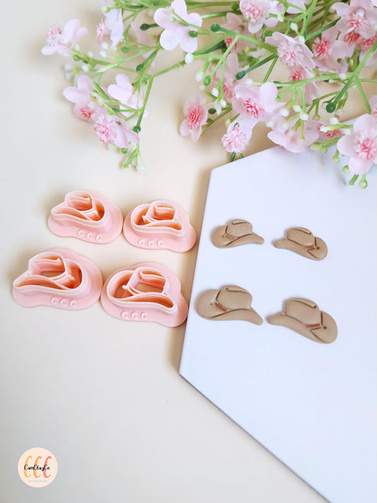 Emporte-pièces 3D chapeaux de cowboy pour la fabrication de bijoux en argile polymère - Texas collection