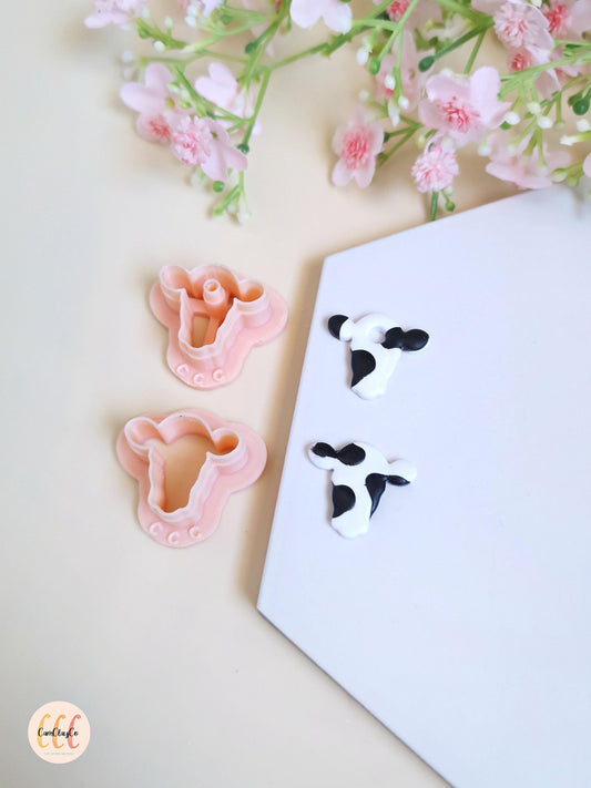 Emporte-pièces 3D tête de vache pour la fabrication de bijoux en argile polymère, créoles interchangeables, pampilles - Texas collection