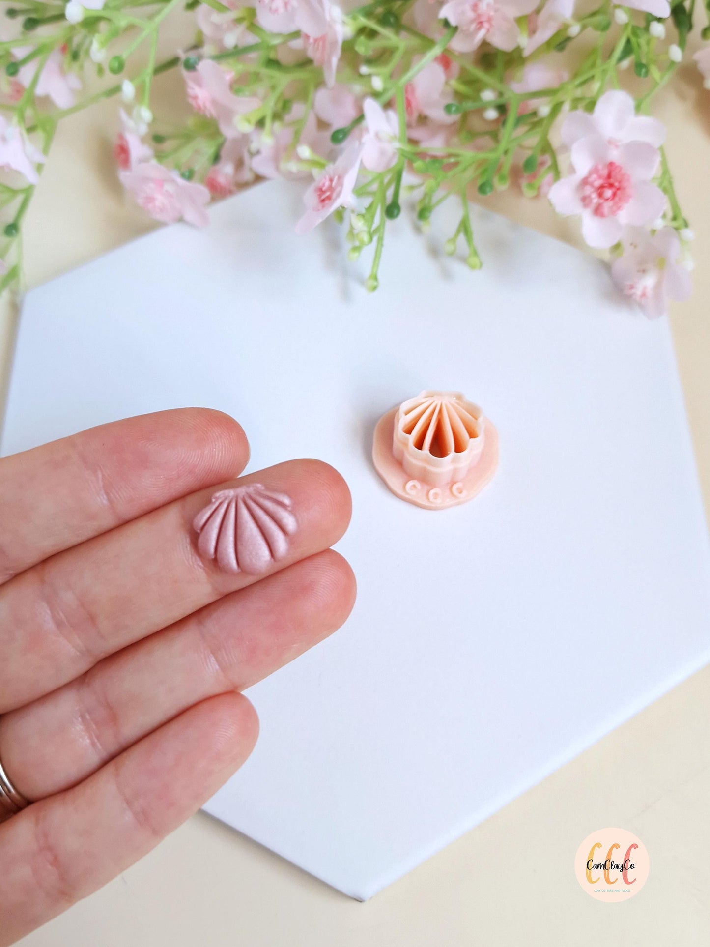 Emporte-pièce 3D en forme de petit coquillage de 15 mm pour la fabrication de bijoux en argile polymère