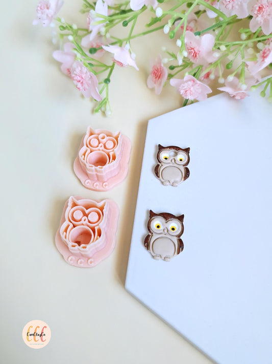 Emporte-pièces 3D en forme de chouette pour la fabrication de bijoux en argile polymère, créoles interchangeables, pampilles