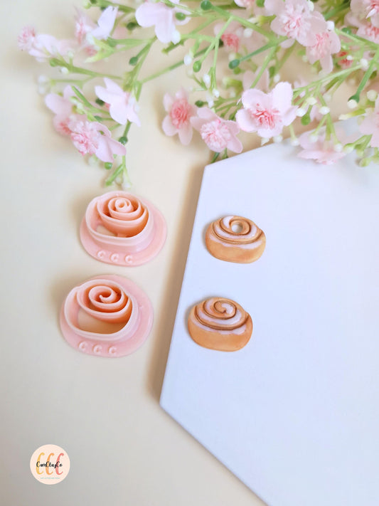 Emporte-pièces 3D en forme de roulé à la cannelle pour la fabrication de bijoux en argile polymère, créoles interchangeables, pampilles