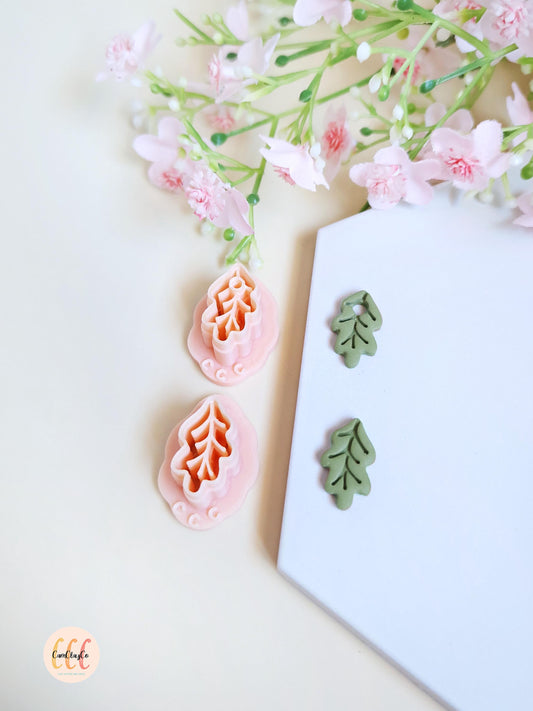 Emporte-pièces 3D en forme de feuilles allongée pour la fabrication de bijoux en argile polymère, créoles interchangeables, pampilles