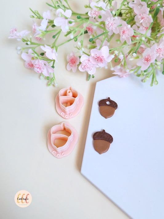 Emporte-pièces 3D en forme de glands pour la fabrication de bijoux en argile polymère, créoles interchangeables, pampilles