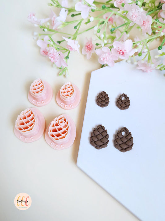 Emporte-pièces en forme de pommes de pin pour la fabrication de bijoux en argile polymère, créoles interchangeables, pampilles