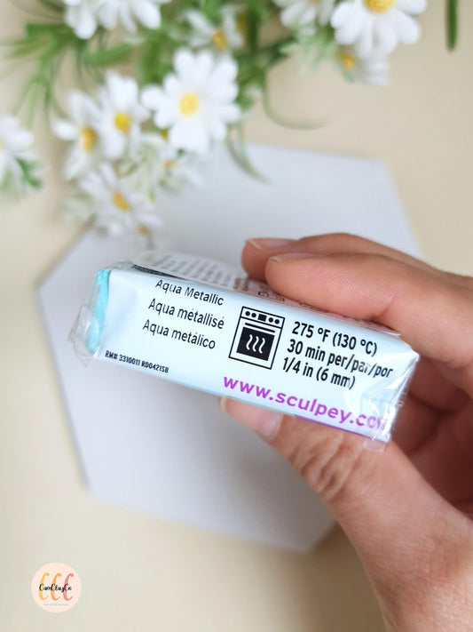 Argile polymère Sculpey Premo - Aqua metallic