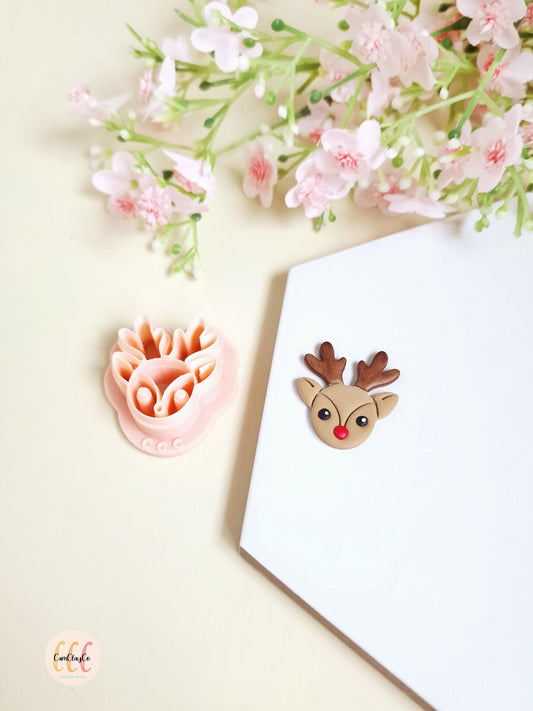 Emporte-pièce 3D en forme de tête de renne pour la fabrication de bijoux en argile polymère