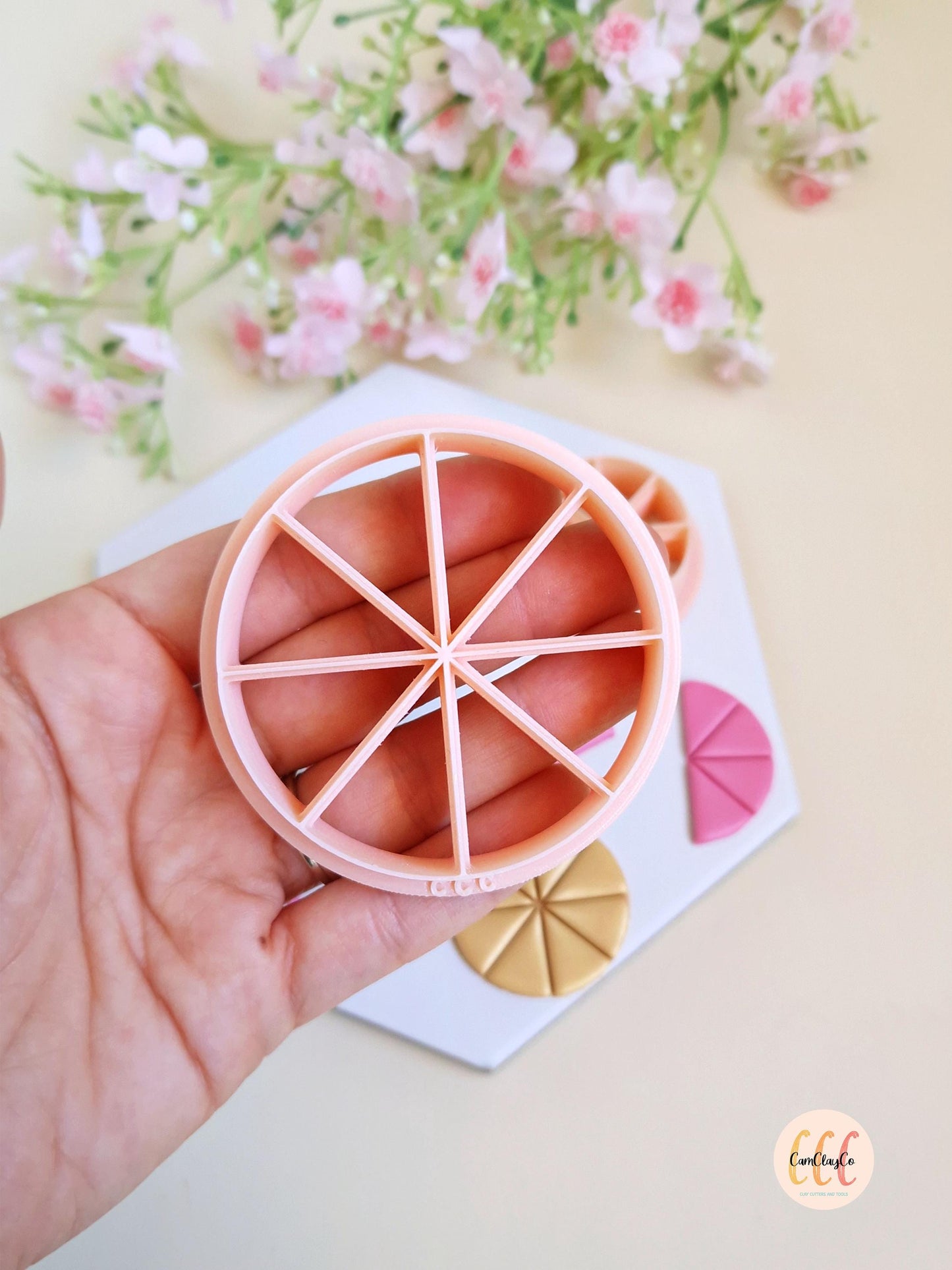 Emporte-pièce 3D roue, camembert, pour recettes de couleurs en argile polymère