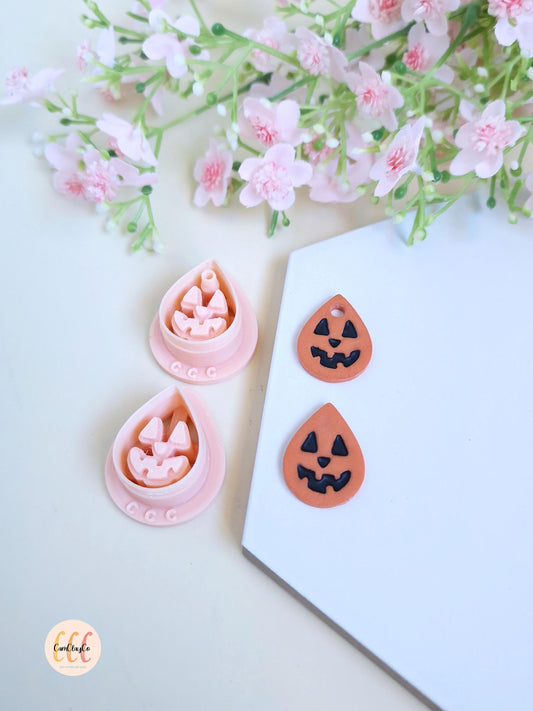 Emporte-pièces Halloween en forme de goutte citrouille pour la fabrication de bijoux en argile polymère, pampilles créoles interchangeables