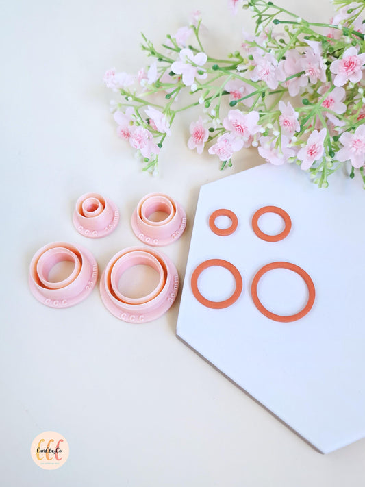 Emporte-pièces en forme de cercles creux / anneaux - Fabrication de bijoux en argile polymère, créoles interchangeables, pampilles