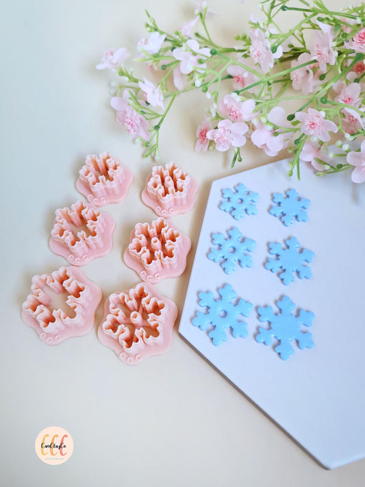 Emporte-pièces 3D en forme de flocons Noël pour la fabrication de bijoux en argile polymère, créoles interchangeables, pampilles