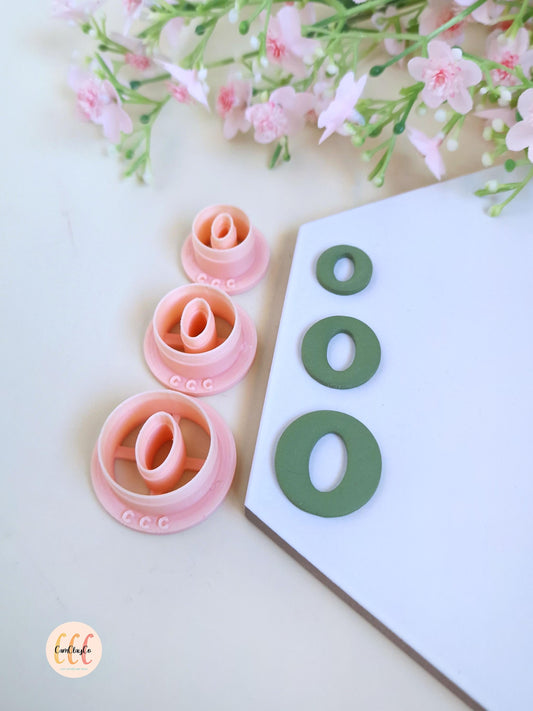 Emporte-pièces 3D en forme de cercles donuts ovales pour la fabrication de bijoux en argile polymère, pampilles créoles interchangeables